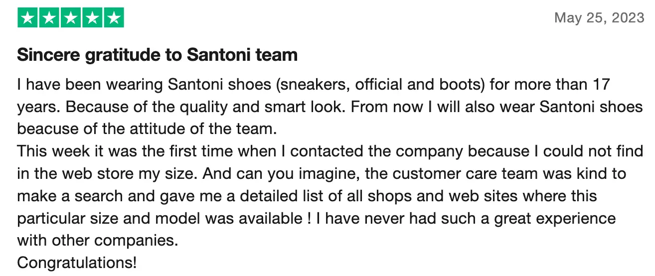 Santoni Trustpilot